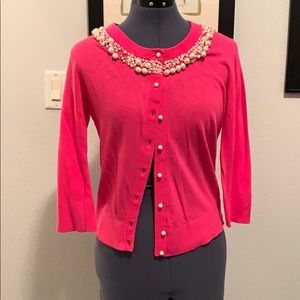 Hot Pink Pearl Cardigan